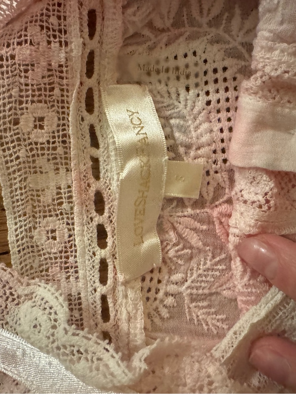 LoveShackFancy 
 Pink Lace Embroidered Cotton Crop Tank Top - Picture 2 of 2